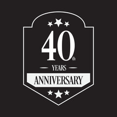 Fototapeta na wymiar Luxury 40th years anniversary vector icon, logo. Graphic design element