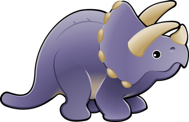 Cute triceratops dinosaur illustration