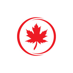 icon of a maple leaf. raster illustration, background logo