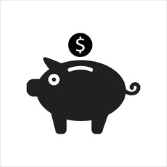 piggy bank icon minimalist design art