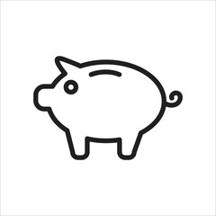 piggy bank icon minimalist design art