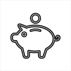 piggy bank icon minimalist design art