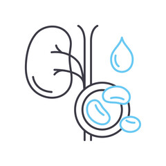 blood ures nitrogen line icon, outline symbol, vector illustration, concept sign