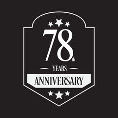 Luxury 78th years anniversary vector icon, logo. Graphic design element