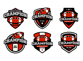 Set of sports logos, games in American football. Football logos collection. American football league labels, emblems and design elements