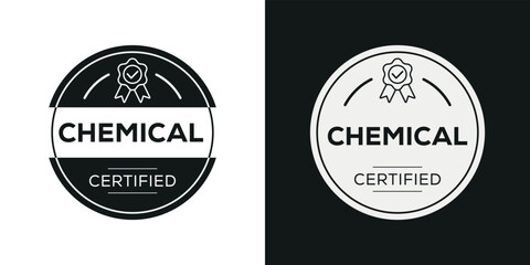 Creative (Chemical) Certified badge, vector illustration.