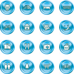 tourist icons set