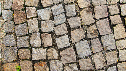 Old stone pavement on the street