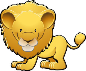 Cute Lion Vector Illustration