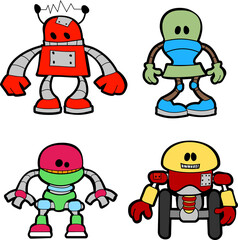 Illustration of little robots