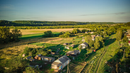 Naklejka premium aerial photography of a dying village