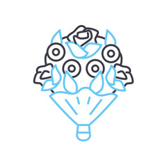 bridel bouquet line icon, outline symbol, vector illustration, concept sign