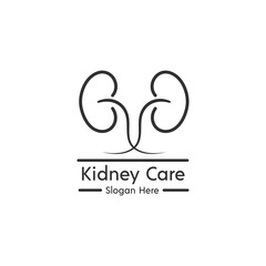 Human kidney medical logo. simple outline kidney logo design vector illustration . kidney care, Urology logo vector template suitable for organization, company, or community. EPS 10
