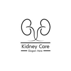 Fototapeta premium Human kidney medical logo. simple outline kidney logo design vector illustration . kidney care, Urology logo vector template suitable for organization, company, or community. EPS 10