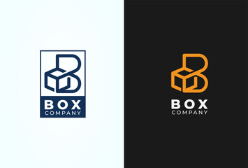 Box Logo Design, letter B with box icon combination, suitable for  logistic, brand and company logo, vector illustration