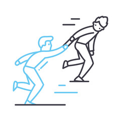 business transferring line icon, outline symbol, vector illustration, concept sign