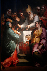Fototapeta na wymiar Painting in San Lorenzo Maggiore's basilica, Milan.