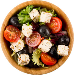 salad with feta cheese and olives, Transparent Background, PNG - obrazy, fototapety, plakaty