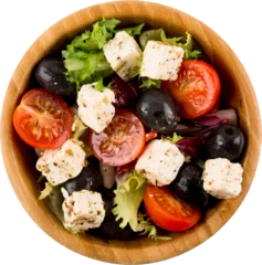 Gordijnen salad with feta cheese and olives, Transparent Background, PNG © AnnJane