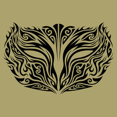 vintage elegant swirls pattern with owl carnival mask