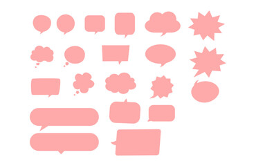 pink speech bubble collection set
