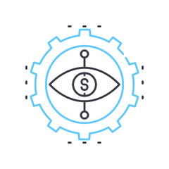 business vision line icon, outline symbol, vector illustration, concept sign