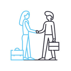 business relationships line icon, outline symbol, vector illustration, concept sign