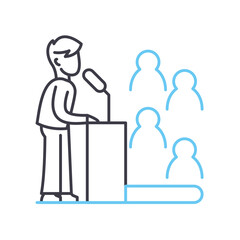 candid shooting line icon, outline symbol, vector illustration, concept sign