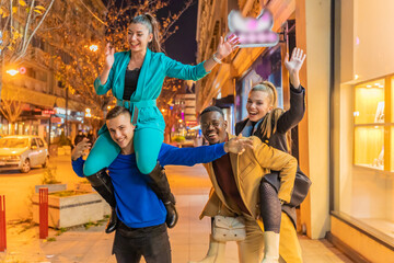 Enjoying their time together outside