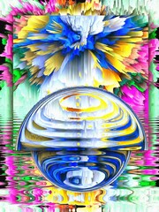 3d fractal illustration. Abstract fractal in bright and colorful color. Abstract forms.