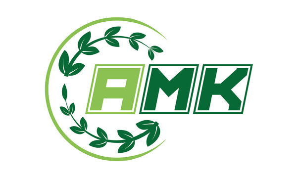AMK Three-letter natural logo design, vector template. | monogram logo | abstract logo | wordmark logo | font logo | lettermark logo | business logo | brand logo |