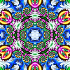 3d fractal illustration. Abstract fractal in bright and colorful color. Abstract forms.