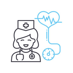 cardiologist line icon, outline symbol, vector illustration, concept sign