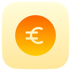 euro flat gradient icon