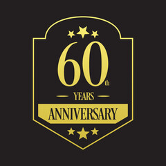 Luxury 60th years anniversary vector icon, logo. Graphic design element