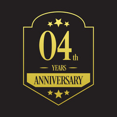Luxury 4th years anniversary vector icon, logo. Graphic design element