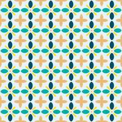 Fototapeta premium Floral Vintage Floor Tile Seamless Pattern