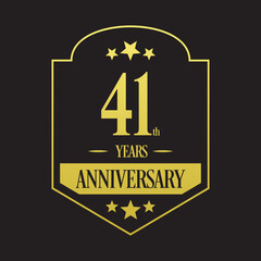 Luxury 41st years anniversary vector icon, logo. Graphic design element