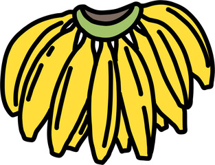 doodle freehand sketch drawing of banana fruit.
