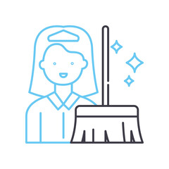 chair women line icon, outline symbol, vector illustration, concept sign