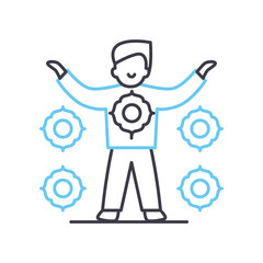 chakras line icon, outline symbol, vector illustration, concept sign