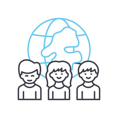 changed world line icon, outline symbol, vector illustration, concept sign