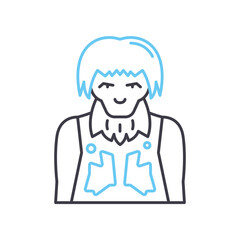 caveman line icon, outline symbol, vector illustration, concept sign