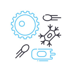 cell biology line icon, outline symbol, vector illustration, concept sign