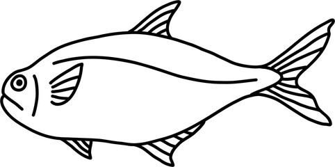 doodle freehand sketch drawing of fish.