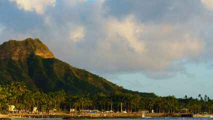 Obraz premium Hawaiian Sunset over Diamond Head