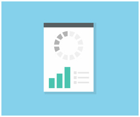 Data synchronization, planner. Schedule, time management, business concept logo design. Data synchronization, paper document, restore information, refresh or resetting vector design and illustration.