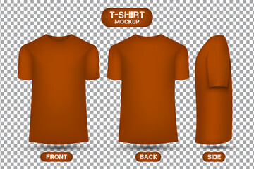 plain orange t-shirt. front, back and side views.