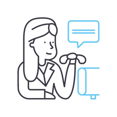 clerk line icon, outline symbol, vector illustration, concept sign
