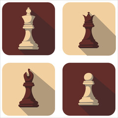 Set of chess figures. Chess icons set.